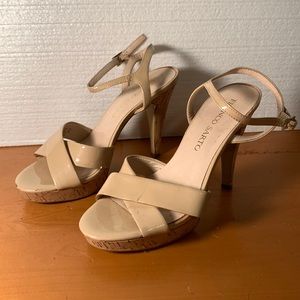 Franco Sarto Beige Cork 4” Heels size 7 worn once